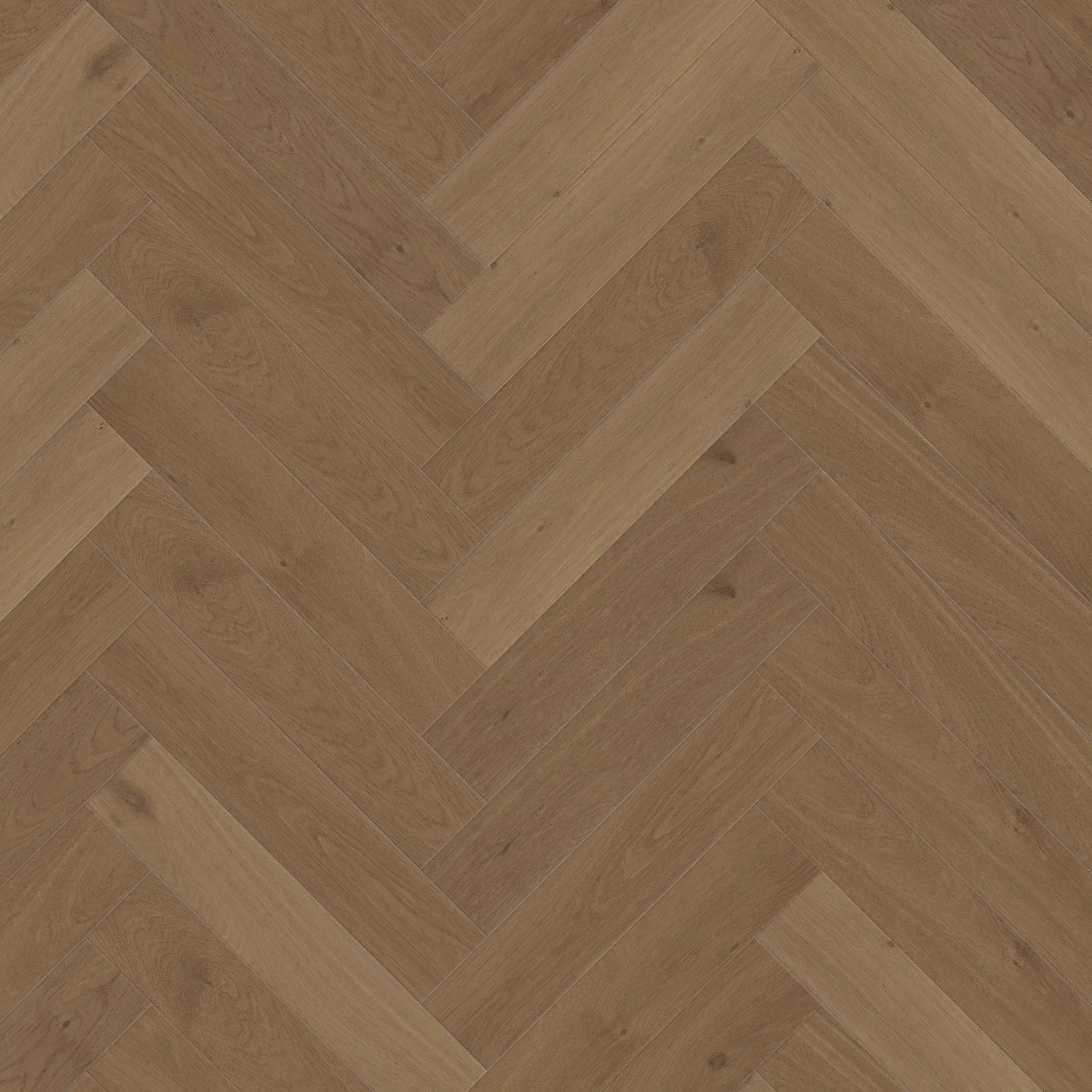 Alpine European White Oak engineered hardwood in a sophisticated herringbone pattern.