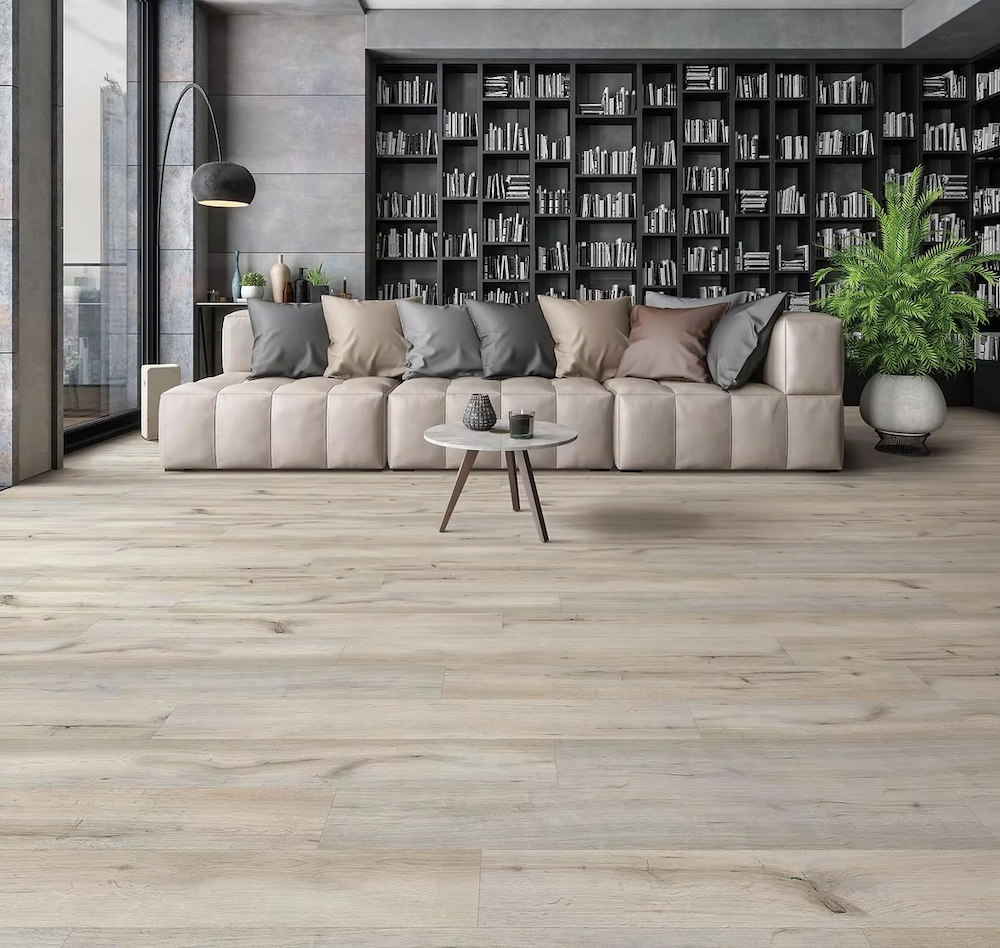 Light oak luxury vinyl plank flooring installed in a Twin Falls home.