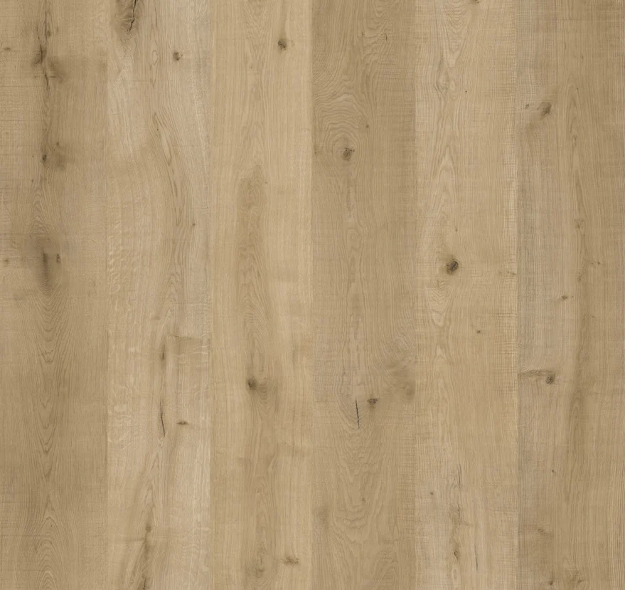 Light sand-colored coastal ivory laminate flooring plank.