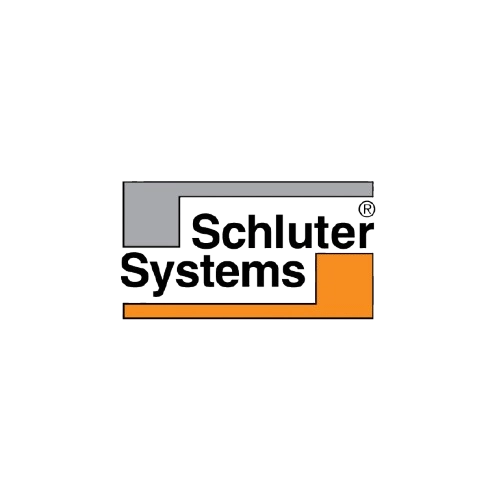 Schluter-Systems tile installation and waterproofing systems logo. Professional commercial subcontractor.